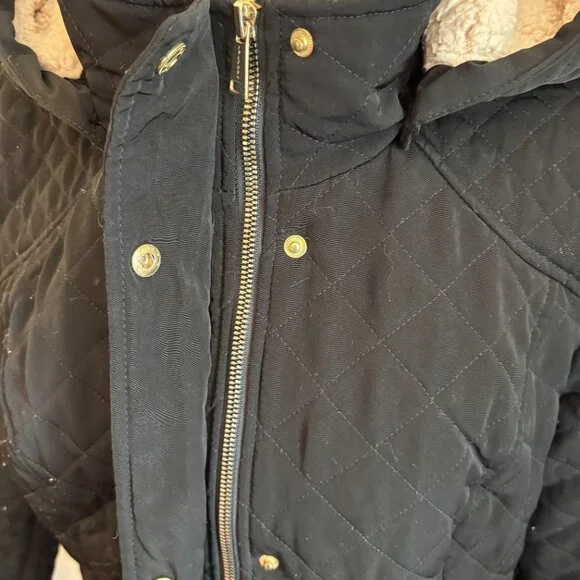 Laundry by Shelli Segal Black Quilted Hooded Women's Coat XL - Picture 5 of 10